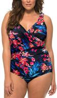 👙 flattering plus size one piece swimsuit: caribbean sand ruched with tummy control for women logo