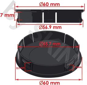 img 3 attached to Комплект Skino из 4 черных крышек центральных колпаков колес автомобиля (60 мм) универсального размера - С 0