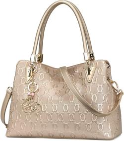 img 4 attached to 👜 Signature Shoulder Women's Handbags & Wallets: Spacious Top Handle Handbags with Stylish Capacity