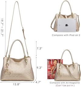 img 3 attached to 👜 Signature Shoulder Women's Handbags & Wallets: Spacious Top Handle Handbags with Stylish Capacity
