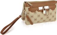 👜 stylish mkf crossbody bags for women with wristlet strap - trendy pu leather shoulder handbag - compact pocketbook messenger purse logo
