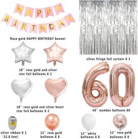 img 2 attached to Rose Gold Happy 60th Birthday Decorations for Women - 60th Birthday Party Supplies with Banner and Balloon Numbers