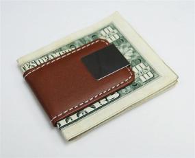 img 1 attached to Stylish Fine Leather Magnetic Money Clip - 💰 Essential Men's Accessory for Wallets, Card Cases & Money Organizers