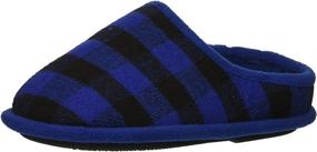 img 4 attached to Medium Little 👦 Boys' Plaid Dearfoams Slippers