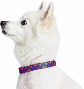 img 3 attached to 🐶 Blueberry Pet 2021 Adjustable Dog Collar with Metal Buckle - Southwestern Tribal Triangles Design in Navy Blue, Neck 13-16.5" - Ideal for Medium Breed Dogs