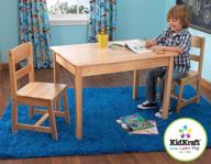 natural kidkraft wooden table &amp; 2 chair set for kids, ideal gift ages 5-8 logo