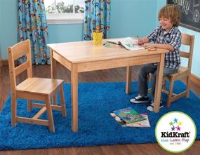 img 1 attached to Natural KidKraft Wooden Table &amp; 2 Chair Set for Kids, Ideal Gift Ages 5-8