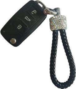 img 3 attached to FULLUXURY Handwoven Accessories Rhinestone Keychain