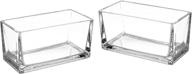 🎉 stylish set of 2 - 7.5 inch clear glass rectangle block vases for weddings logo