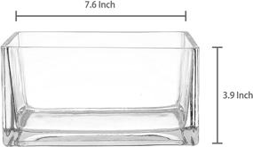 img 1 attached to 🎉 Stylish Set of 2 - 7.5 Inch Clear Glass Rectangle Block Vases for Weddings