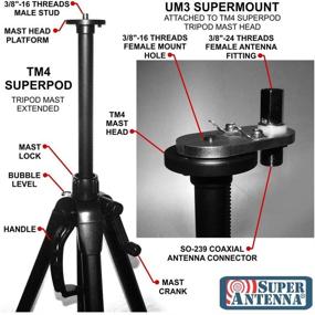 img 1 attached to 📡 Суперантенна TM4 SuperPod: Лучший крупный портативный штатив для MP1 SuperWhip HAM Radio, любителей аматорской CB