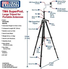 img 2 attached to 📡 Суперантенна TM4 SuperPod: Лучший крупный портативный штатив для MP1 SuperWhip HAM Radio, любителей аматорской CB