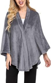 img 4 attached to Ekouaer Cashmere Oversized Flannel Gardigan Women's Accessories for Scarves & Wraps