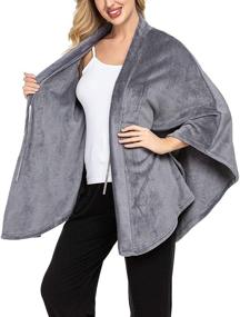 img 2 attached to Ekouaer Cashmere Oversized Flannel Gardigan Women's Accessories for Scarves & Wraps