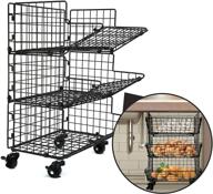 z basket collection: 3 tier fruit basket stand with 🥦 wheels - under sink organizers and storage for potatoes, onions, and more! логотип