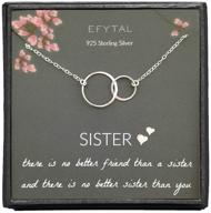 🎁 sister gifts from sister: efytal sterling silver double circle necklace - perfect birthday jewelry gift necklaces for sisters, no better friend logo