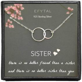 img 4 attached to 🎁 Sister Gifts from Sister: EFYTAL Sterling Silver Double Circle Necklace - Perfect Birthday Jewelry Gift Necklaces for Sisters, No Better Friend