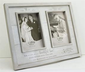 img 1 attached to 🎁 Abbey Gift Then & Now 50th Anniversary Wood Frame - Multicolor, 12"x9.5