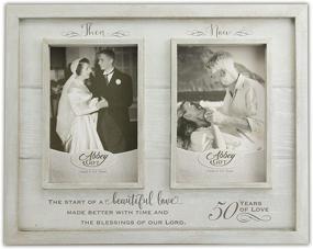 img 2 attached to 🎁 Abbey Gift Then & Now 50th Anniversary Wood Frame - Multicolor, 12"x9.5