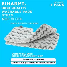 img 3 attached to 🧹 High-Quality BIHARNT 4 Pack Replacement Steaming Mop Pads for Shark Steam Pocket Mop S3500 Series - Ultimate Cleaning Accessories