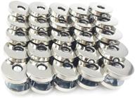 👜 50 sets of 18mm silver tone magnetic buttons snap clasps for handbags, purses, bags, clothes, leather sewing craft diy logo