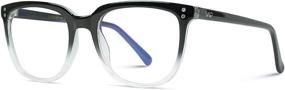 img 2 attached to 👓 WearMe Pro - Blue Light Glasses for Women and Men, Square Rectangular Classic Flat Top, Unisex Design in Black-Clear