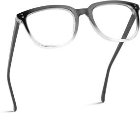 img 3 attached to 👓 WearMe Pro - Blue Light Glasses for Women and Men, Square Rectangular Classic Flat Top, Unisex Design in Black-Clear