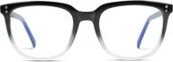 👓 wearme pro - blue light glasses for women and men, square rectangular classic flat top, unisex design in black-clear logo