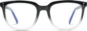 img 4 attached to 👓 WearMe Pro - Blue Light Glasses for Women and Men, Square Rectangular Classic Flat Top, Unisex Design in Black-Clear