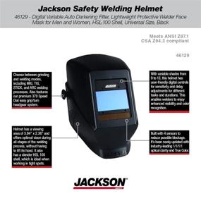 img 3 attached to 🔥 Jackson Safety Welding Helmet 46129 - Digital Auto Darkening Filter, Lightweight Welder Face Mask for Men and Women, HSL-100 Shell, Universal Size, Black