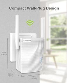 img 2 attached to BrosTrend AC1200 WiFi Extender: Boost Your Home Wireless Internet Speed with 1200 Mbps, Dual-Band Range Repeater for 20+ Devices, Ethernet Port & External Antennas – Wall Plug