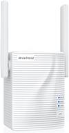 brostrend ac1200 wifi extender: boost your home wireless internet speed with 1200 mbps, dual-band range repeater for 20+ devices, ethernet port & external antennas – wall plug logo