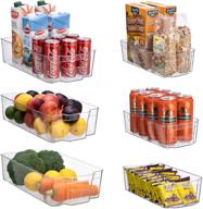 🧊 clear refrigerator organizer bins with handles - stackable storage bins for kitchen, fridge, cabinet, pantry - bpa free (6 pack) логотип