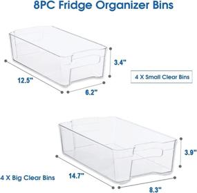 img 3 attached to 🧊 Clear Refrigerator Organizer Bins with Handles - Stackable Storage Bins for Kitchen, Fridge, Cabinet, Pantry - BPA Free (6 Pack)