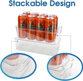 img 1 attached to 🧊 Clear Refrigerator Organizer Bins with Handles - Stackable Storage Bins for Kitchen, Fridge, Cabinet, Pantry - BPA Free (6 Pack)