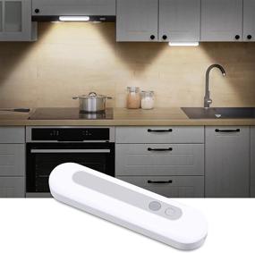 img 4 attached to 🔦 Rechargeable Motion Sensor Under Cabinet Lighting, 32 LED Under Counter Closet Light with 1200mAh Battery, Wireless Dimmable Cabinet Light for Kitchen, Wardrobe, Drawer, Hallway