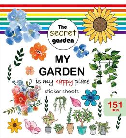 img 2 attached to 🌸 Colorful Flower and Plant Stickers for Boys Girls Teens - 151 Pcs Waterproof Vinyl Stickers for Flasks, Waterbottle, Laptop, Tablet, and More! My Garden Decals Pack