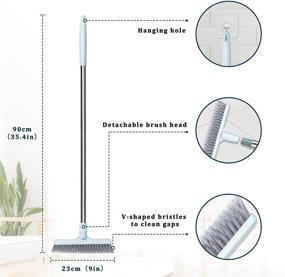 img 1 attached to 🧽 HIFFIUP Grout Brush: 35-inch Long Handle Scrubber for Effortless Cleaning, 120° Rotatable Bathtub & Tile Floor Crevice Brush in Light Blue