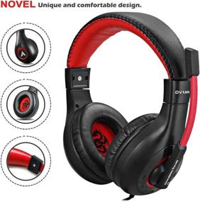 img 3 attached to DLAND Gaming Headset - Wired Bass Stereo Noise Isolation Headphones with Mic for Online Gaming - Compatible with Laptop, Cellphone, PS4 - Volume Control - Black and Red