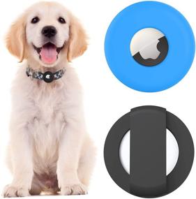 img 4 attached to 🐻 URSOQ 2 пакета силиконовых защитных чехлов для Airtags - петлевое крепление для AirTag 2021, предотвращение падения и легкий вес - (черный + синий)
