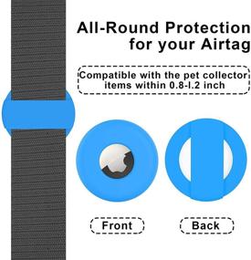 img 2 attached to 🐻 URSOQ 2 пакета силиконовых защитных чехлов для Airtags - петлевое крепление для AirTag 2021, предотвращение падения и легкий вес - (черный + синий)