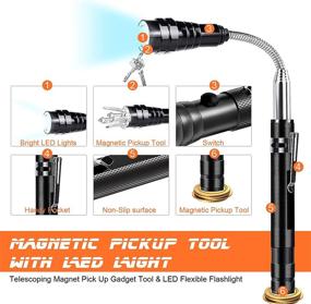 img 3 attached to HEYPORK Magnetic Pickup Tool with Telescoping Magnet, 3 LED Flexible Flashlight and Carrying Bag - Perfect Gifts for Men, Fathers, Dads, Husbands, Boyfriends