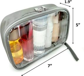 img 3 attached to 🧳 TSA Approved Toiletry Bag for Liquids & Toiletries - Clear Nylon Pouch - Travel Size for Women and Men - Gray