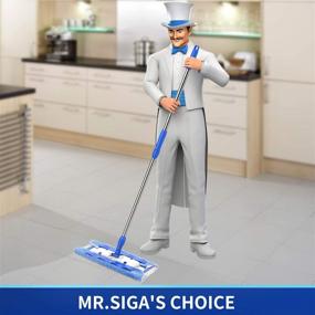 img 2 attached to 🧹 MR.SIGA Professional Microfiber Mop: Effective Cleaning for Hardwood, Laminate, Tile Floors - Stainless Steel Handle, 3 Reusable Mop Pads, 1 Dirt Removal Scrubber