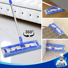 img 1 attached to 🧹 MR.SIGA Professional Microfiber Mop: Effective Cleaning for Hardwood, Laminate, Tile Floors - Stainless Steel Handle, 3 Reusable Mop Pads, 1 Dirt Removal Scrubber