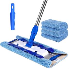 img 4 attached to 🧹 MR.SIGA Professional Microfiber Mop: Effective Cleaning for Hardwood, Laminate, Tile Floors - Stainless Steel Handle, 3 Reusable Mop Pads, 1 Dirt Removal Scrubber