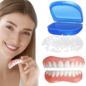 img 4 attached to 😁 2 Pack Cosmetic Teeth - Comfortable Upper and Lower Jaw Denture for a Perfect Smile