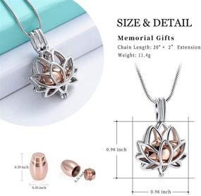 img 3 attached to 🌺 Cremation Jewelry Lotus Flower Urn Necklaces for Ashes - Memorial Keepsake Lockets for Women and Men, Hollow Ashes Pendants