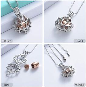 img 1 attached to 🌺 Cremation Jewelry Lotus Flower Urn Necklaces for Ashes - Memorial Keepsake Lockets for Women and Men, Hollow Ashes Pendants