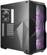 cooler master masterbox td500: дизайн в виде 3d алмазов, вентиляционные отверстия в передней панели, прозрачная панель, 3x120 мм rgb вентиляторы и подсветка rgb. логотип